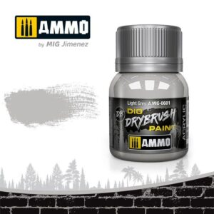Light Grey Drybrush Paint by Ammo, perfect for model painting and creative craftsmanship.