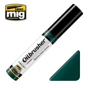 Ammo Oilbrusher Moss Dark Green marker for precision painting and detailing in model hobby projects.