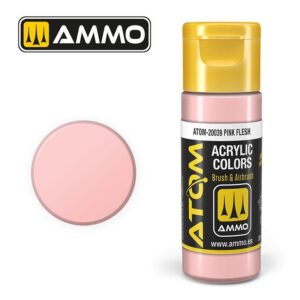 AMMO Pink Flesh acrylic paint in vibrant packaging, ideal for modeling and crafting projects.