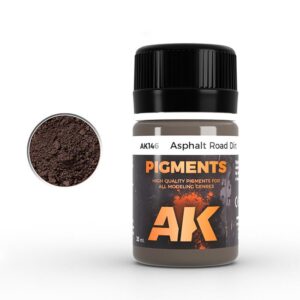 Asphalt road pigment for realistic modeling landscapes and dioramas.