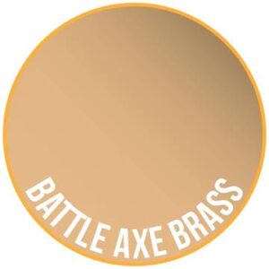Elegant circular brass design with bold Battle Axe Brass text for sophisticated branding.