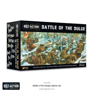 Battle of the Bulge Starter Set: WWII tabletop wargame with dynamic snow combat and detailed soldiers.