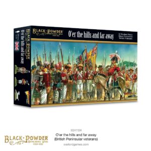 British soldiers in ceremonial uniforms on Oer the Hills and Far Away expansion packaging.