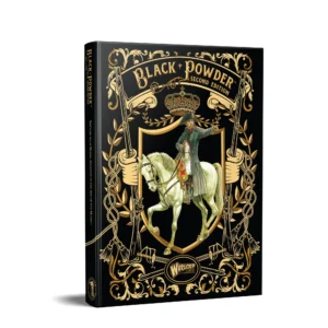 Cover of BLACK POWDER: A HISTORICAL ADVENTURE IN WARFARE featuring a soldier on horseback.
