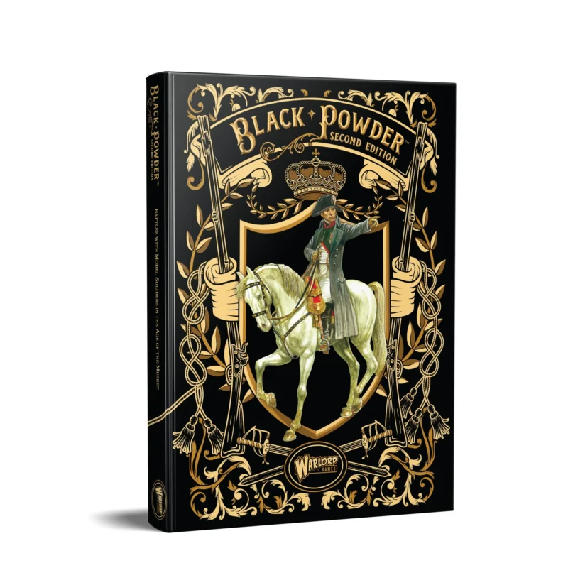 Cover of BLACK POWDER: A HISTORICAL ADVENTURE IN WARFARE featuring a soldier on horseback.