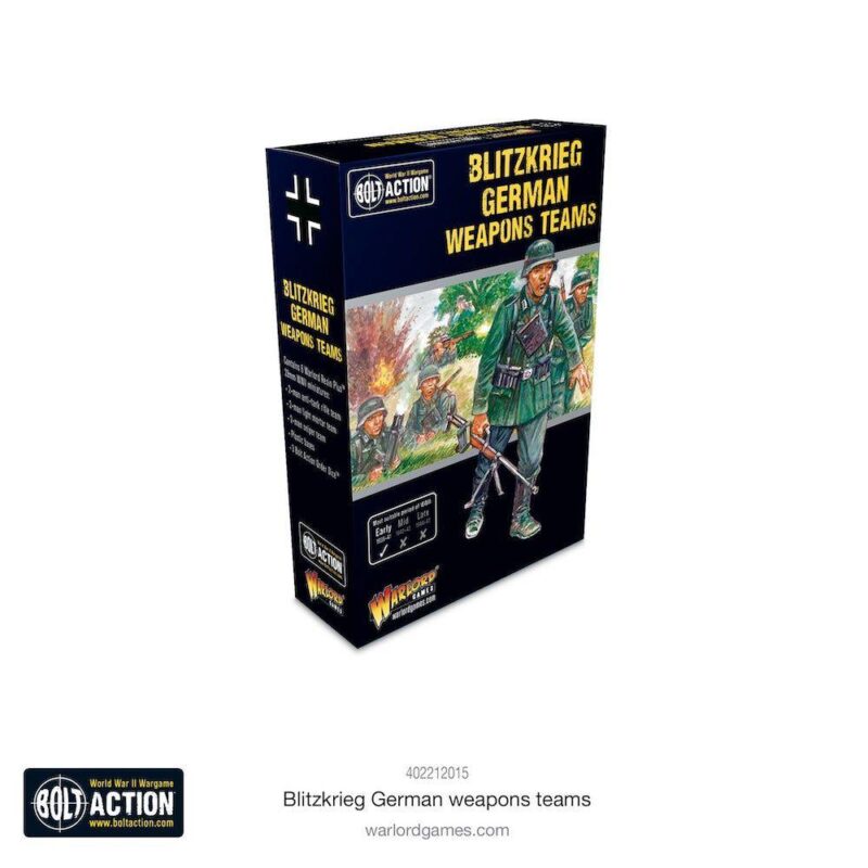 German Weapons Teams Expansion for Bolt Action featuring dynamic WWII combat scenes and detailed miniatures.