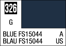 Deep blue color swatch FS15044 with English and German labels for design use.