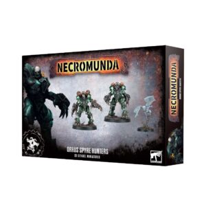 Boros Spyre Hunters miniatures for Necromunda: Intricate cybernetic figures in a dystopian setting.