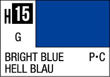 Vibrant bright blue color sample card with international labeling and professional color codes.