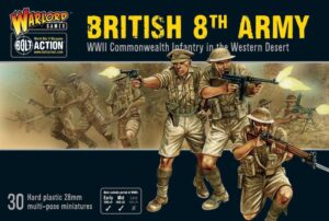 British 8th Army miniatures: 30 detailed WWII figures for immersive tabletop gaming experiences.