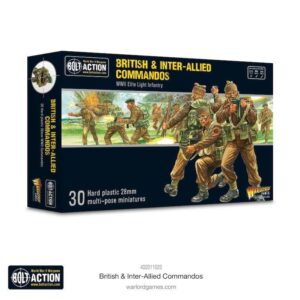 28mm British & Inter-Allied Commandos Miniatures Set for dynamic tabletop wargaming and dioramas.