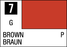 Bold 7G label with red background and BROWN BRAUN text at the bottom.
