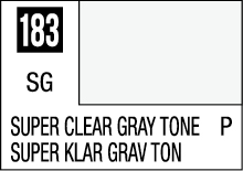 Super Clear Gray Tone color sample card with code 183 and bilingual label for design use.