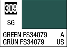 Deep green color swatch FS34079, labeled 309, for design and manufacturing use.