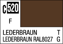 Lederbraun color sample card: Rich leather brown hue for design and decor applications.
