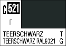 C521 Teerschwarz RAL9021 label for accurate color matching in design and manufacturing.