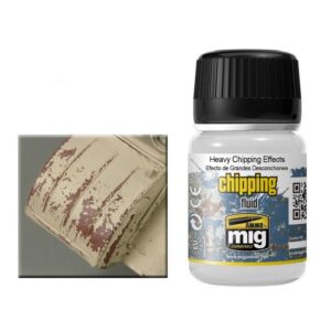 MIG Chipping Fluid enhances realistic weathering effects on model surfaces for detailed model making.