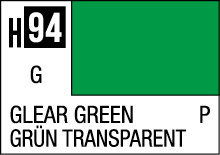 Vibrant Clear Green H94 color sample label with bilingual text for international users.