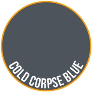 Cold Corpse Blue circle design with vibrant orange border and bold text label.
