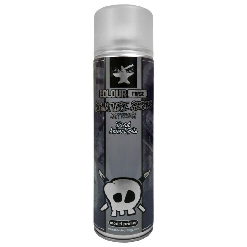 Sleek Colour Faré Matt Primer Spray for models with edgy skull design and glossy finish.