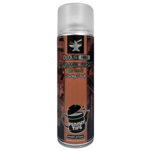 Medium Brown permanent spray paint by Colour Fork, featuring a vibrant design and creative logo.