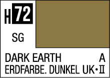 DARK EARTH H72 model paint swatch, rich brown color for realistic modeling and dioramas.