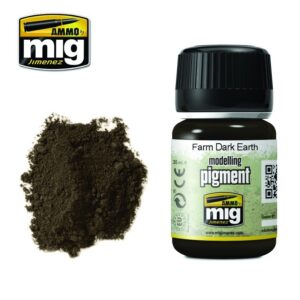Farm Dark Earth pigment for realistic modeling effects in dioramas and terrain builds.