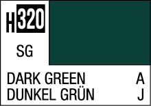 Deep dark green H320 color swatch with bilingual labels for design accessibility.
