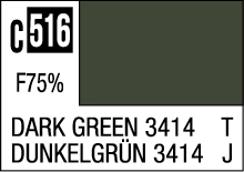 Dark green C516 color swatch for design, with German name and opacity details.