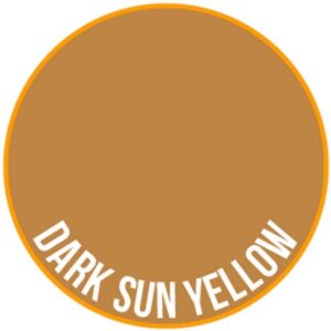 Vibrant Dark Sun Yellow circle design with orange-yellow rim and bold white text.