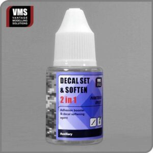 VMS Decal Set & Soften 2-in-1: Adhesion booster and decal softener for modelers.