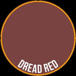 Bold circular design featuring Dread Red with an orange border and modern typography.