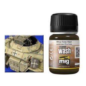 Transform your model tank with Africa Korps enamel wash for realistic weathering effects.
