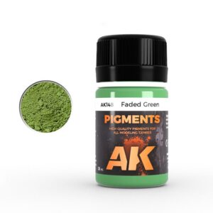 Vibrant Faded Green model pigment in quality branding for detailed artistic applications.