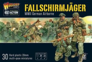 German Fallschirmjäger miniatures for Bolt Action, 30 multi-pose figures in 28mm scale.