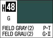 Muted dark green Field Gray (H48) color swatch for design and military applications.