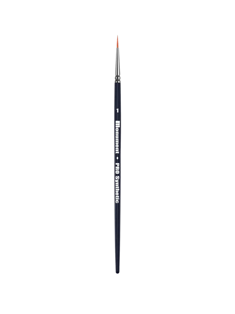 Precision paintbrush with fine-tip bristles for detailed artistry and comfortable grip.