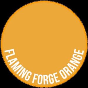 Vibrant Flaming Forge Orange in a circular design, symbolizing warmth and creative energy.