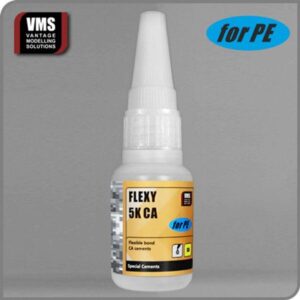 Precision FLEXY 5K CA Adhesive for model building, ideal for photo-etched parts and fast curing.