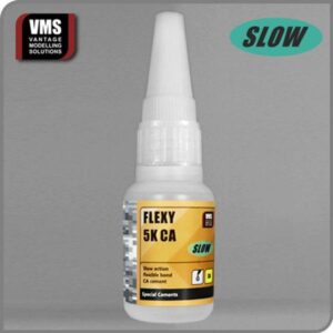 FLEXY 5K CA slow adhesive bottle for precise model building applications. Ideal for hobbyists.