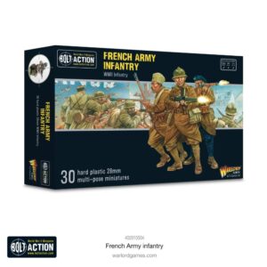 French Infantry miniatures for Bolt Action featuring 30 customizable 28mm figures in dynamic poses.