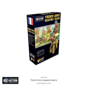 French Army Weapons Teams set featuring dynamic soldier artwork for tabletop war games.