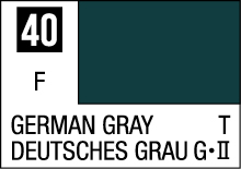 German Gray F 40 color swatch with deep gray hue and cultural significance in design.