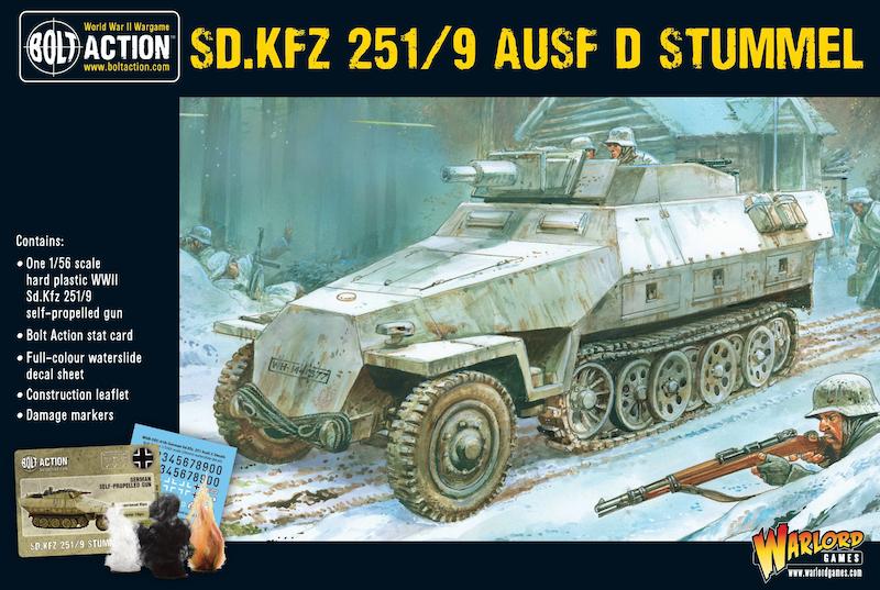 German Sd.Kfz. 251/9 Stummel model kit for winter warfare enthusiasts and tabletop gaming.