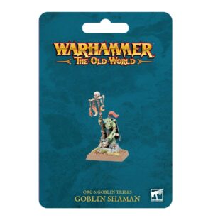 Goblin Shaman miniature from Warhammer: The Old World, ideal for collectors and fantasy enthusiasts.