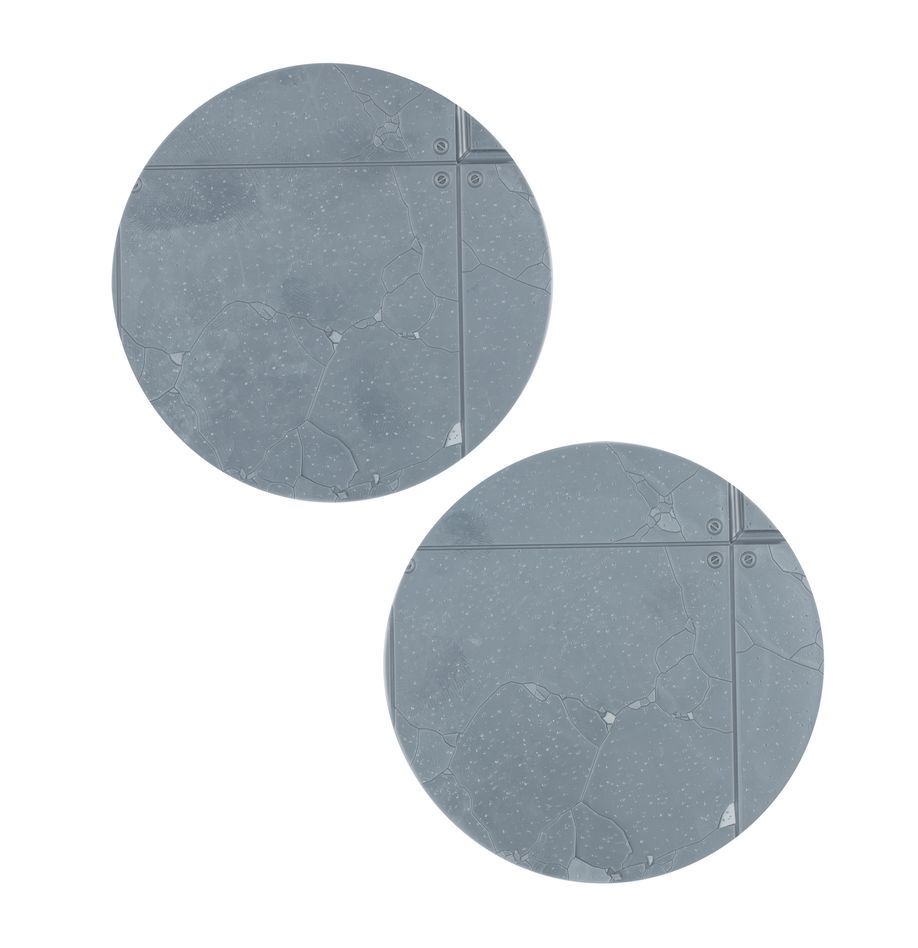 Stylish gray textured disks for minimalist decor and functional use in contemporary settings.