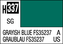 Grayish blue H337 color swatch with clear labels for design and artistic reference.