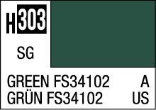 Rich deep green FS34102 color swatch for design and manufacturing applications.