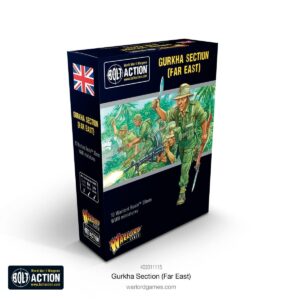 Gurkha soldiers in combat: WWII tabletop miniatures capture bravery in vibrant jungle scenes.