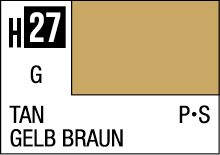 H27 Tan color swatch for design and art, versatile and calming shade with German translation.